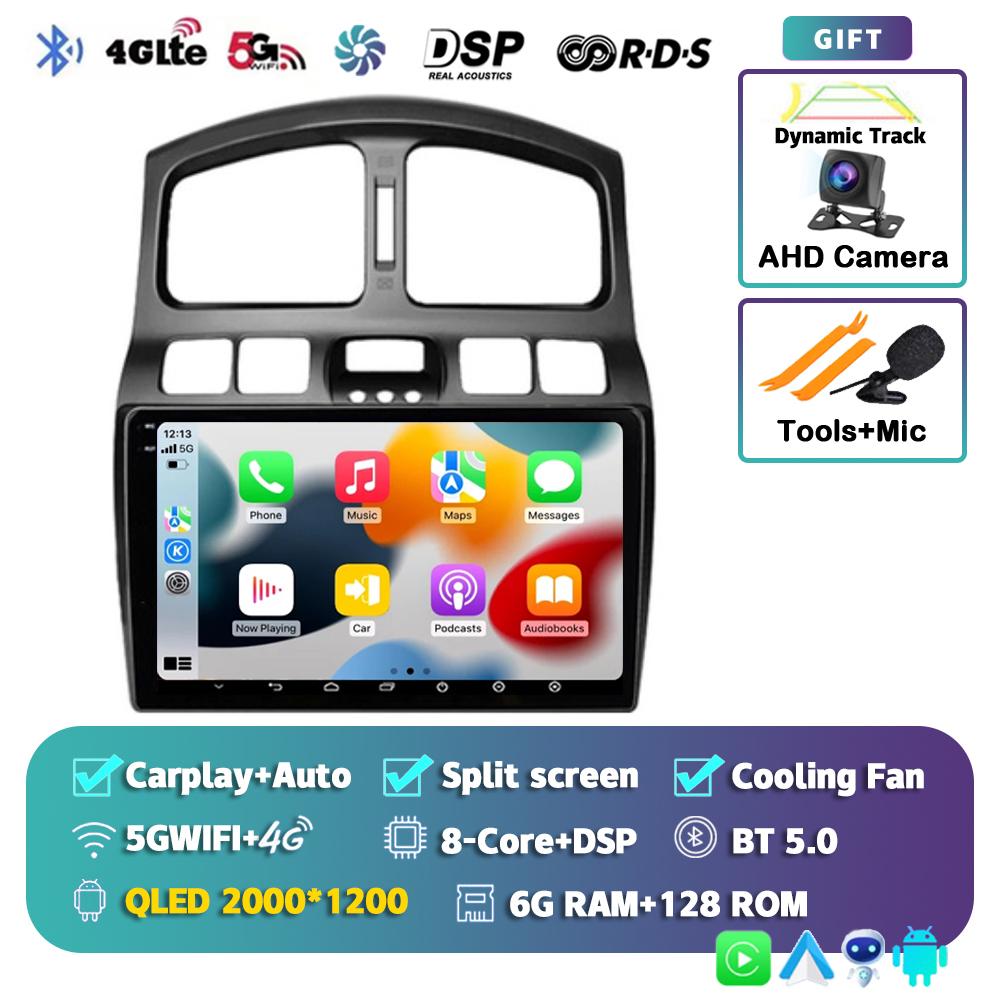 Android 14 Carplay Auto Car Radio For Hyundai Classic Santa Fe 2005 2006-2015 GPS Multimedia Video Player Head Unit 2Din Stereo