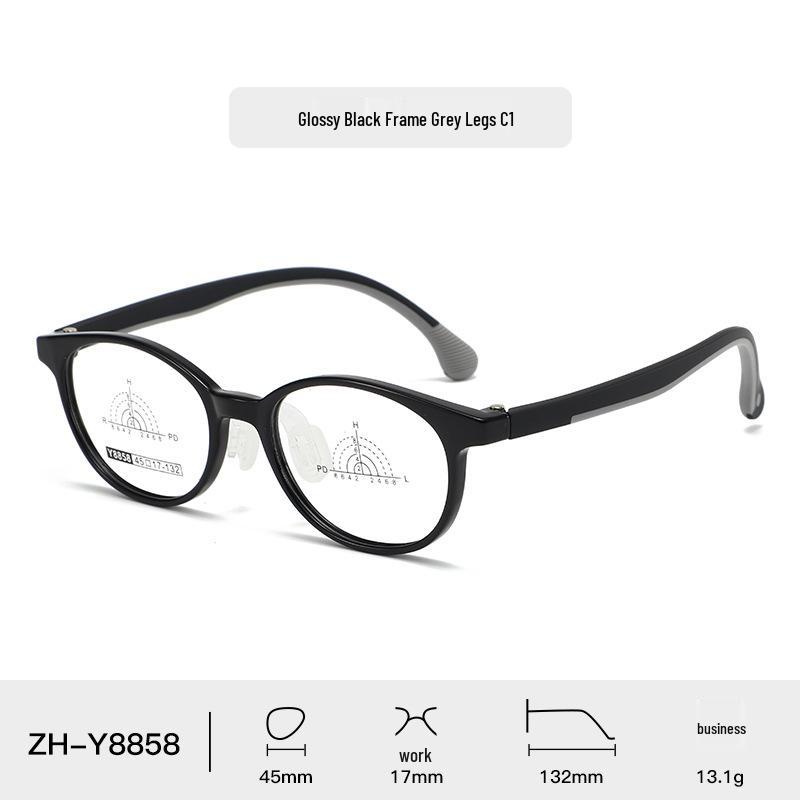 Comfortable Kids' Eyeglass Frames with Adjustable Nose Pads and Silicone Temples - Lightweight, Cute, and Durable for Girls
