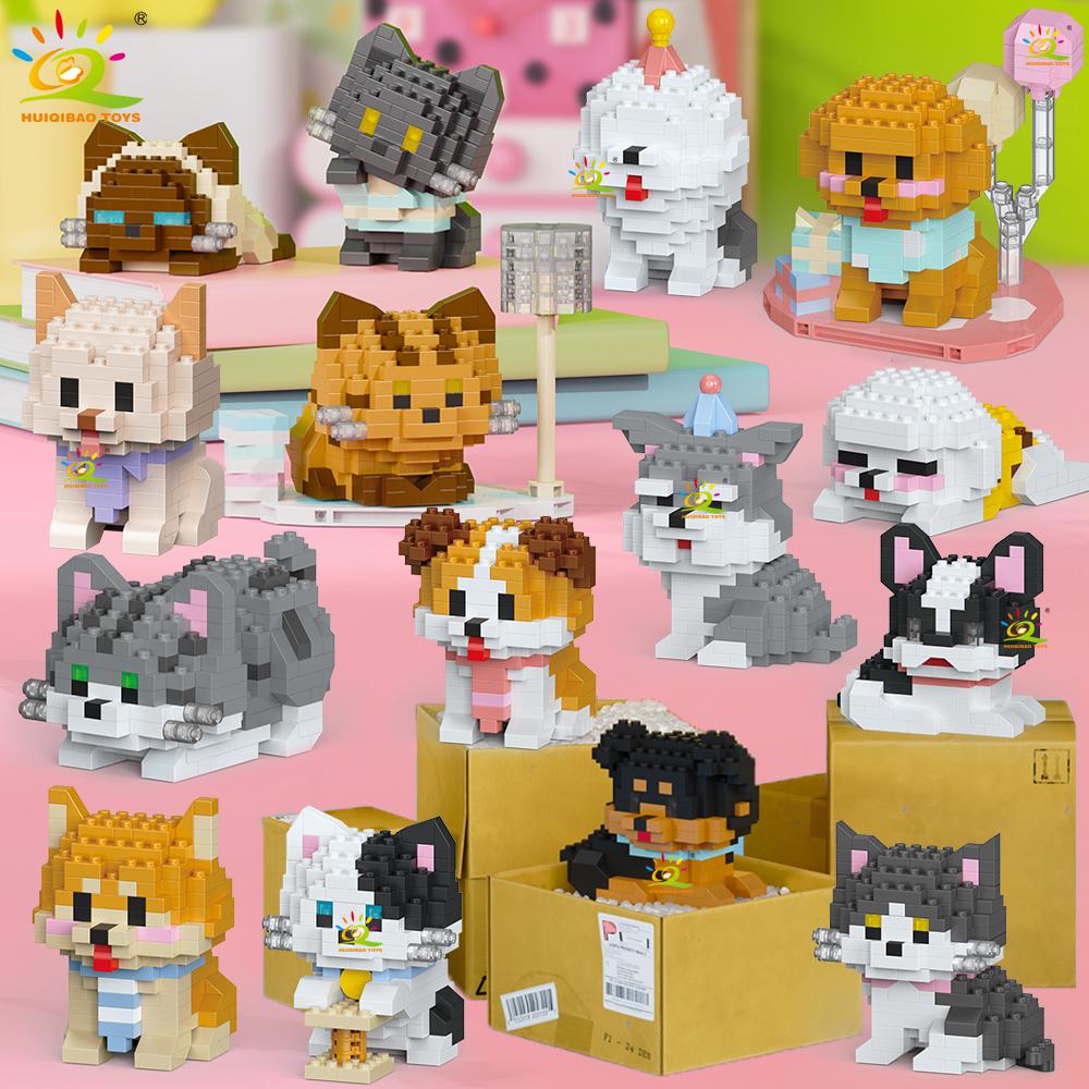 MOC Cute animal model Micro Building Block Panda Rabbit Bee Mini Diamond Model Brick Toy for Children Desk Decor.