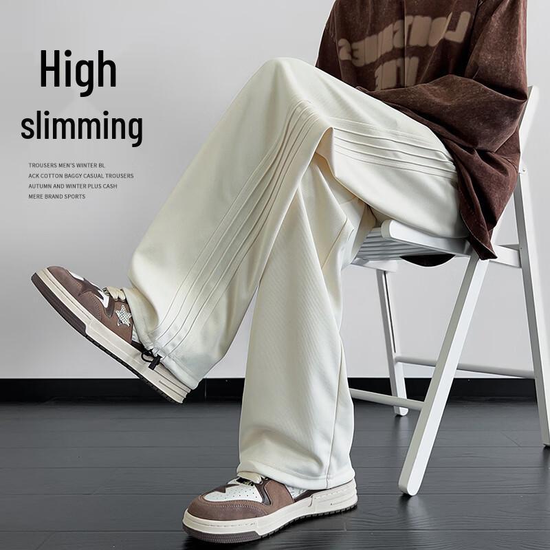 VUUG Men s Pleated Side Stripe Casual Sweatpants M