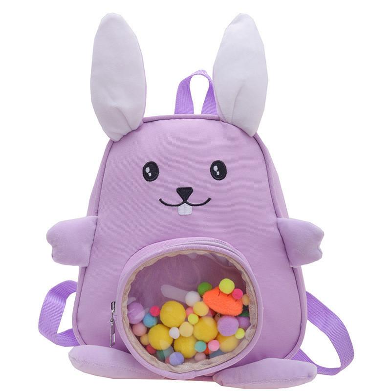Adorable Cartoon Bunny Backpack For Kids Colorful Nylon Breathable Design