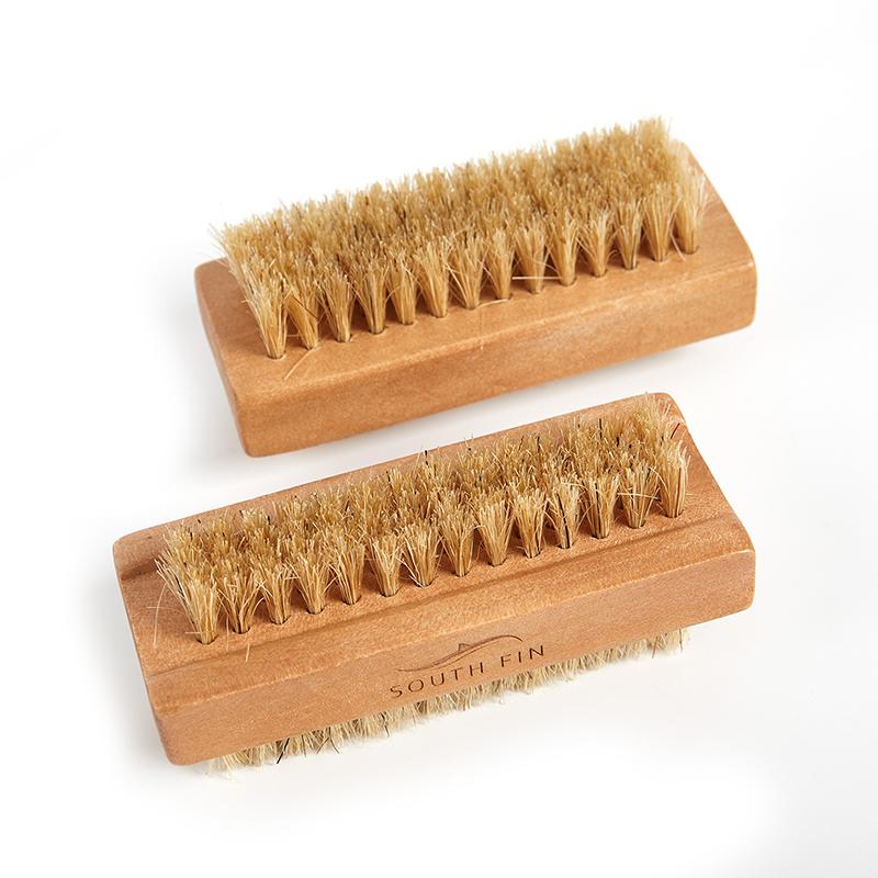 Wooden Nail Brush Scrubbing Finger Toe Washing Up Double Sided Bristles Square