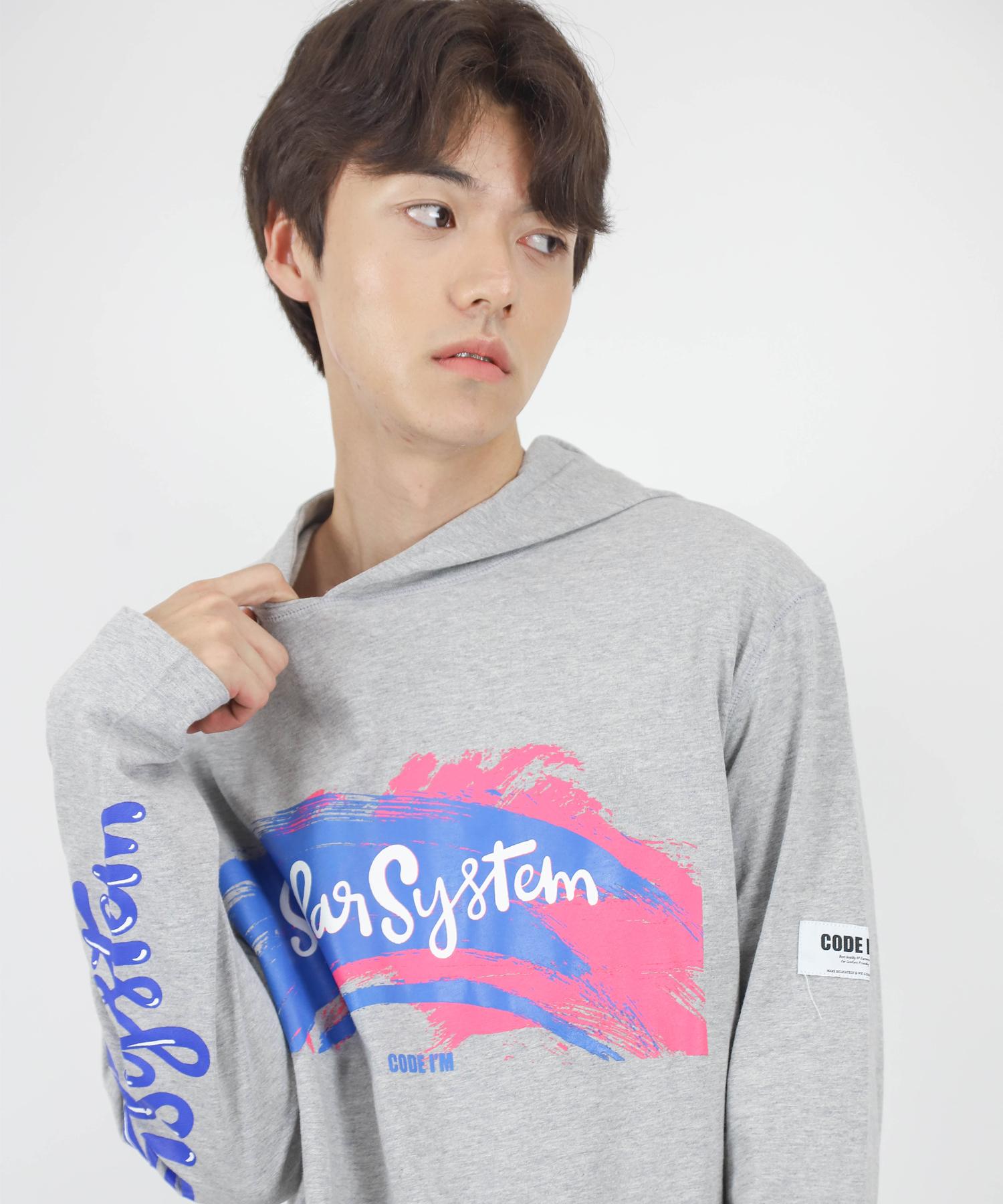 Code Iam Solar System Version1 Hood Tee Gray Gray/L