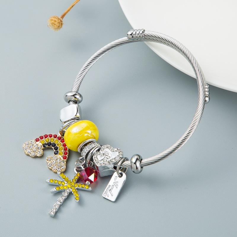 JYL TS Bracelet Women s Flower Belt Buckle Design Enhances Style And Individuality Rainbow испанские серого