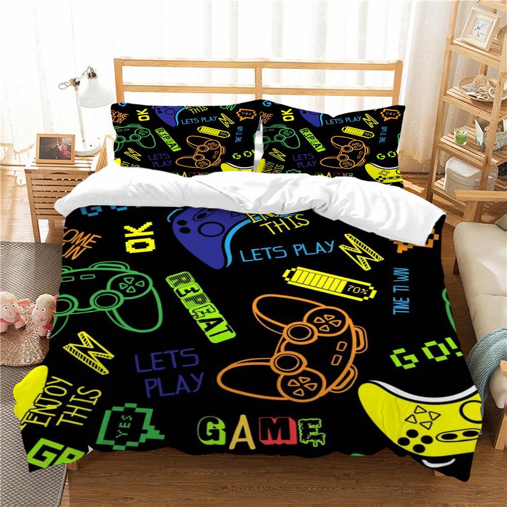 Quilt Cover Pillowcase Two Or Three-Piece Gamepad Series 3D Digital Printing Polyester Fabric