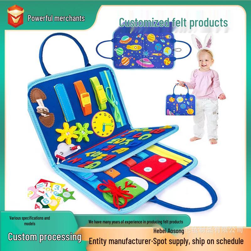 Montessori Toddler Felt Busy Board - Early Education Puzzle & Learning Tool