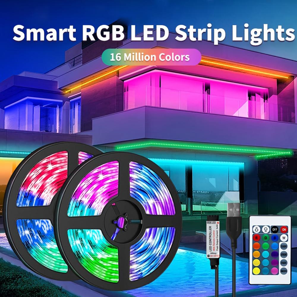 Led Lights for Room RGB 5050 Led Strip with Remote Control Color Changing RGB Tape Lights for Home Party Decoration TV Backlight