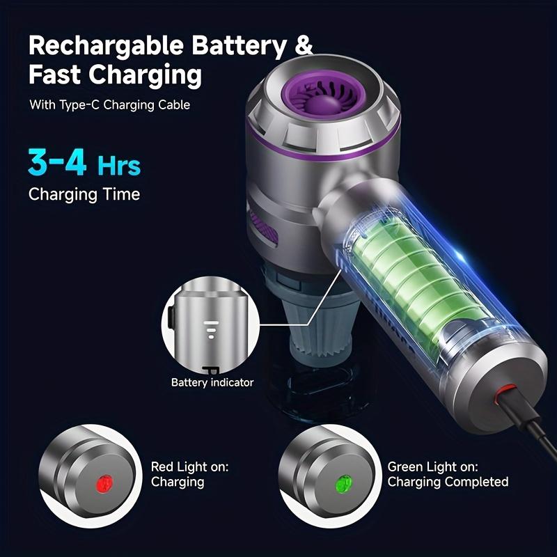 Car Vacuum Cleaner Portable High Power Handheld Wireless Brushless Motor Cleaning Machine Powerful Air Duster for Home Car Use