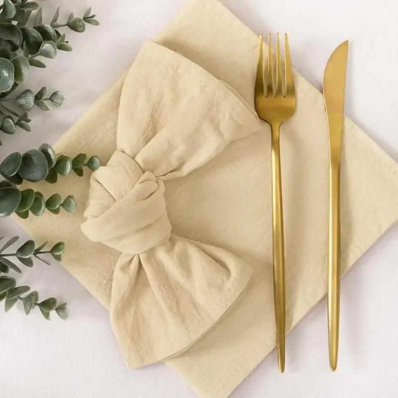 70PC 30X45CM 100% Cotton Cloth Napkins  Napkin Reusable Weddings Party Baby Shower Christmas Table Decor Retro Napkins Reusable