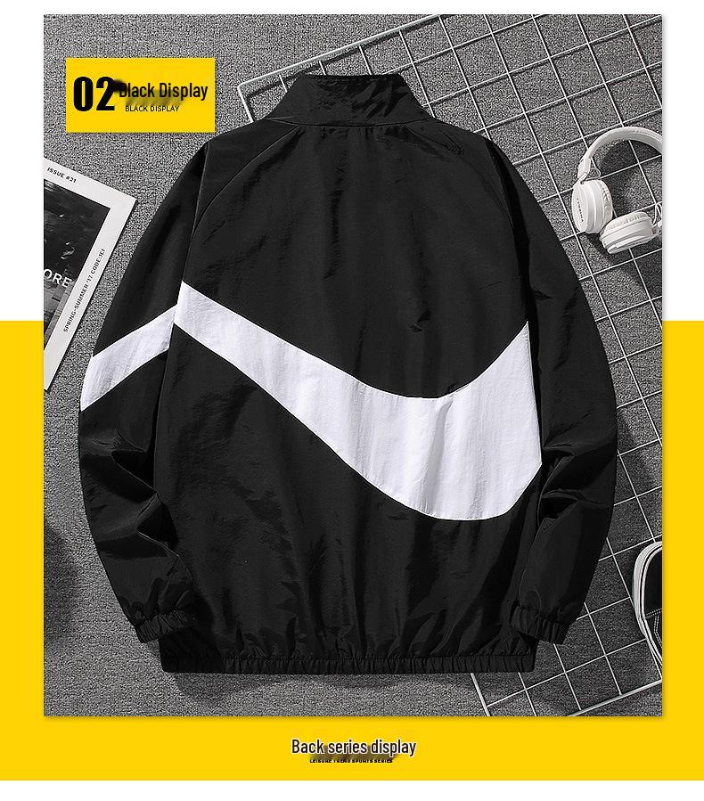 Pánská větrovka s barevnými bloky 2024 - Jarní/letní ležérní sportovní bunda pro teenagery a studenty