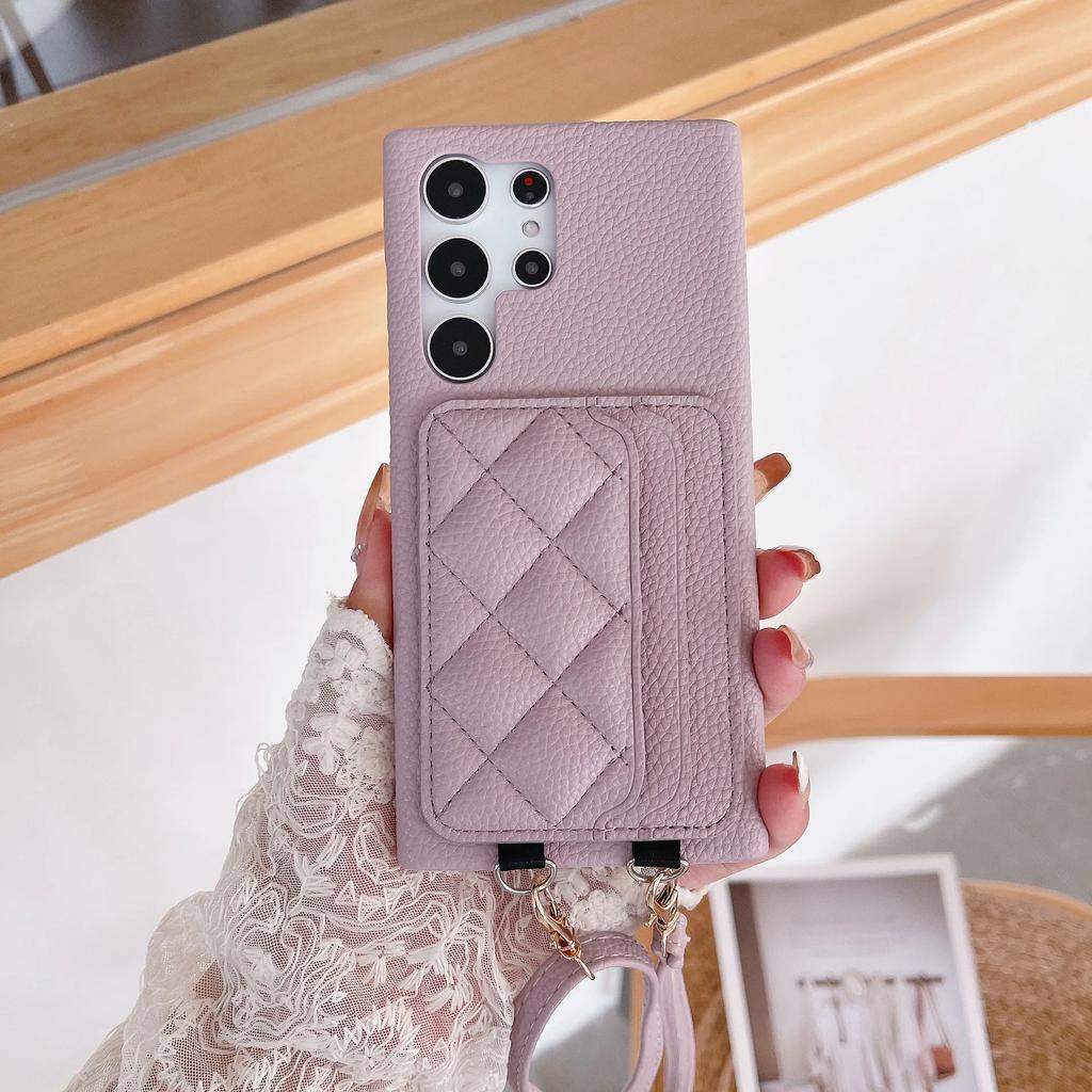 Leather Crossbody With Card Holder Phone Case for Samsung Galaxy S24 S22 Ultra Plus S23 FE A15 A25 A35 A55 A24 A34 A54 A14 Cover