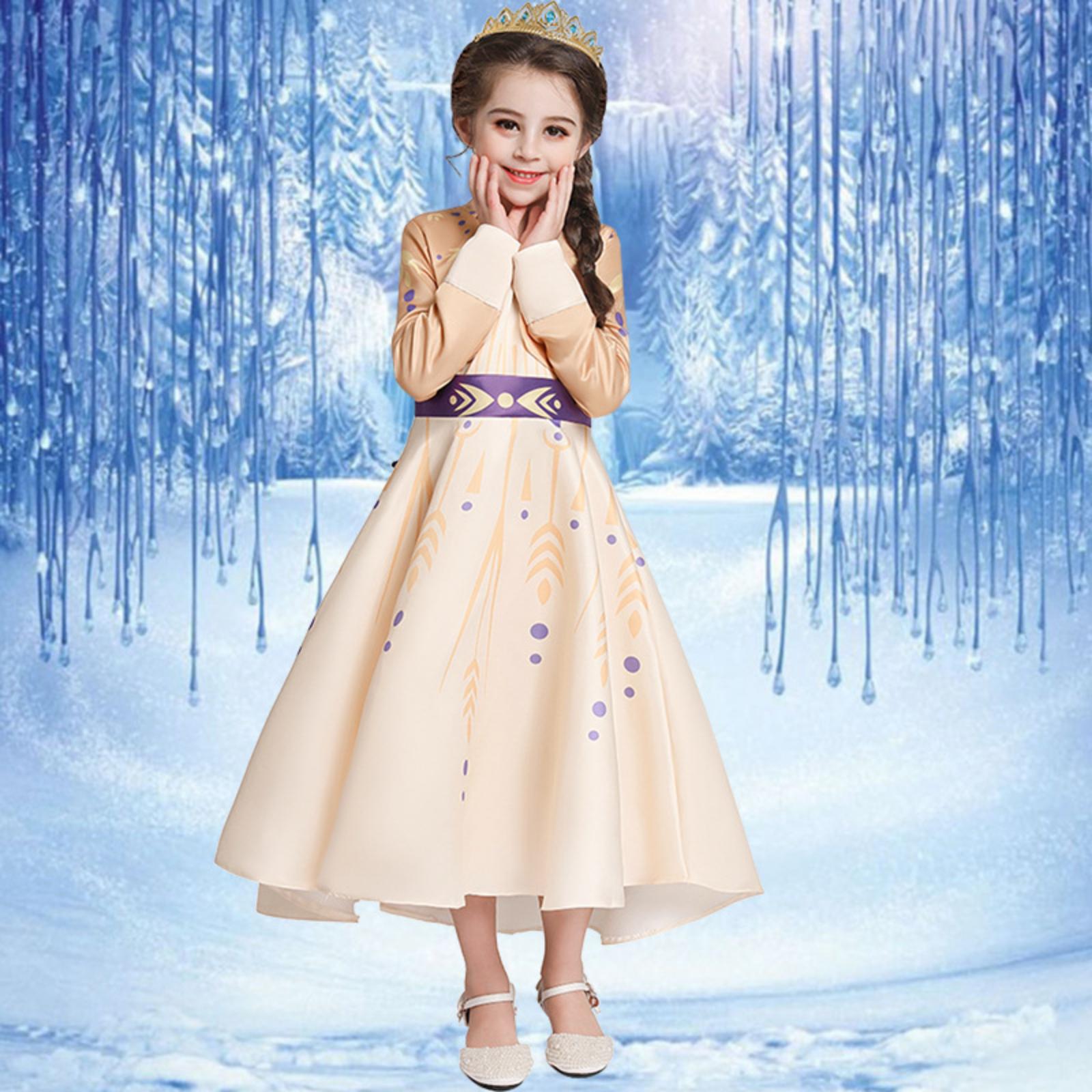 Frozen Princess Anna cos costume, Halloween stage Performance costume, children s style 110 бежевый