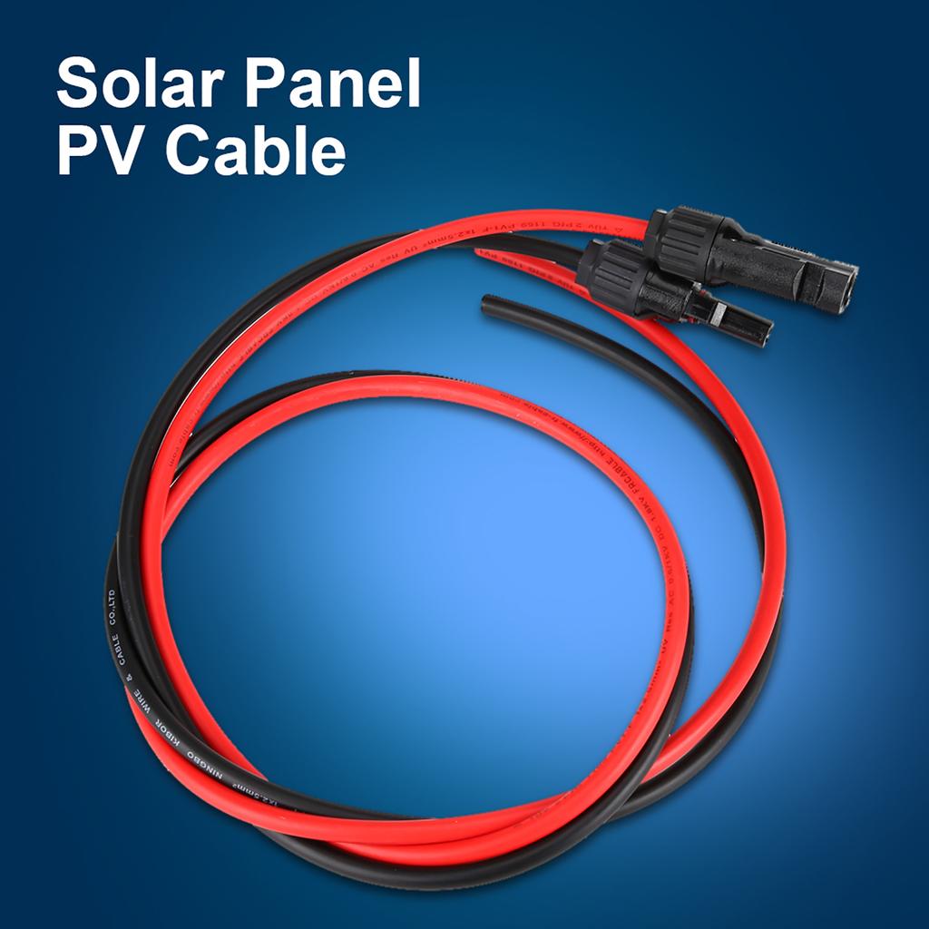 2.5mm Pair of Red &amp Black Solar Panel PV Cable Wire Male &amp Female Connectors Connectors Solar Special Cable Connector