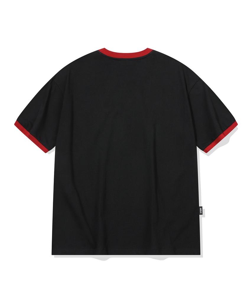 CPGN STUDIO Cats Music Ringer Short Sleeve T-Shirt Black
