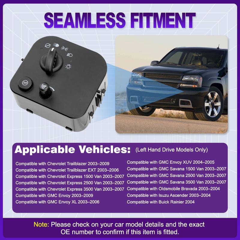 10372953, 15067050, 25932636 Car Headlight Lamp Switch For Chevrolet Trailblazer Trailblazer Express GMC Envoy Savana