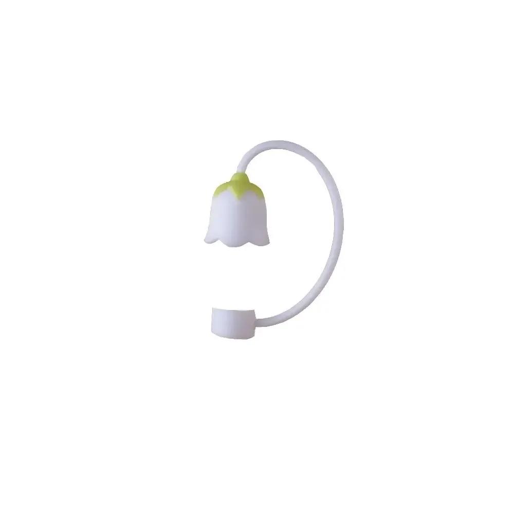 Silicone Straw Cover Cap Dust-Proof Bell Flower Straw Topper for Stanley Yeti Tumbler Cup Straws Accessories