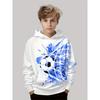 Autumn Winter 3D Football Printed Hoodies Fashionable Casual Warm Sports Long Sleeved Children's Boy Hooded Sweatshirts