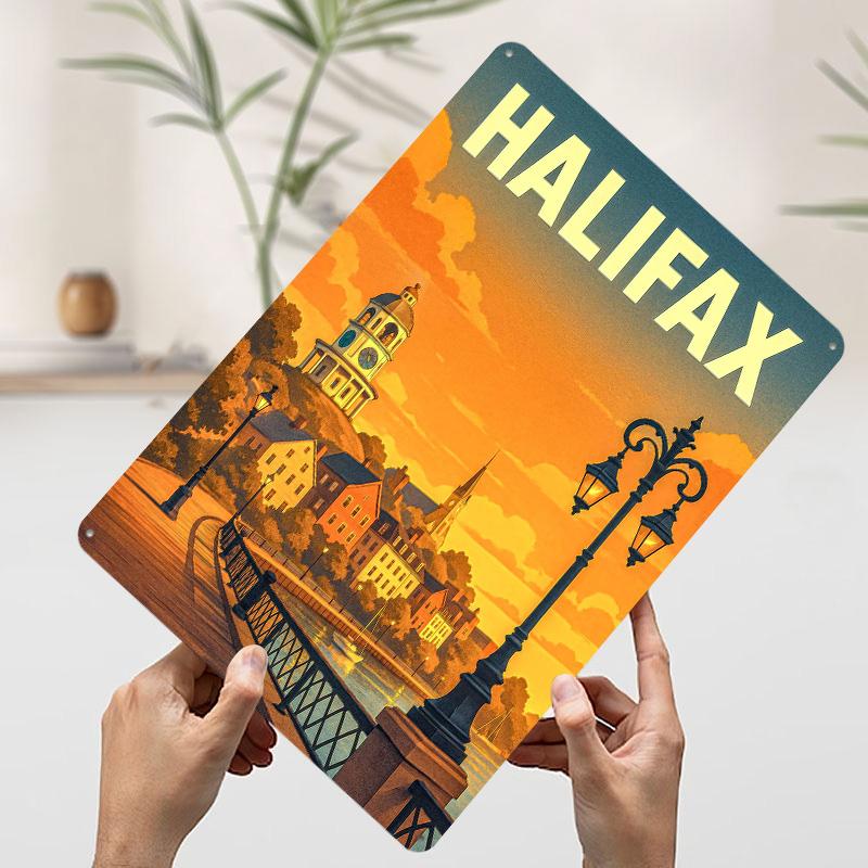 

Halifax Travel Art Poster Customized Wall Art Vintage Metal Signs Retro Tin Plaque for Man Cave Aesthetic Decoration Room Decor 7.9x11.8In(20x30cm)