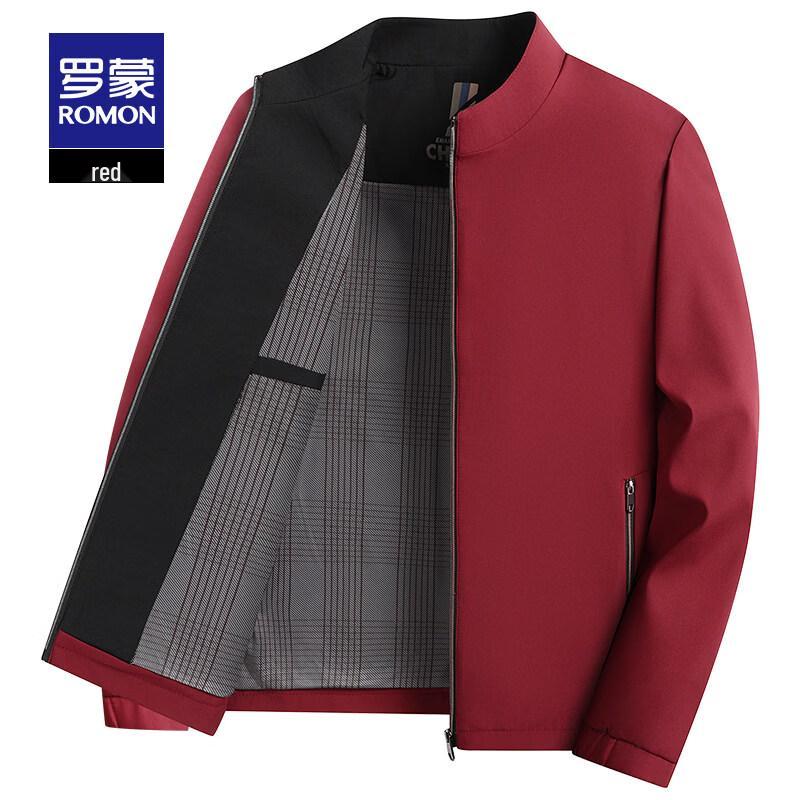 ROMON Men's Business Casual Stand-Collar Jacket