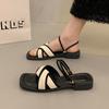 French fairy style flat bottom two wearing sandals female summer fashion with skirt temperament popular versatile Roman cool slippers
