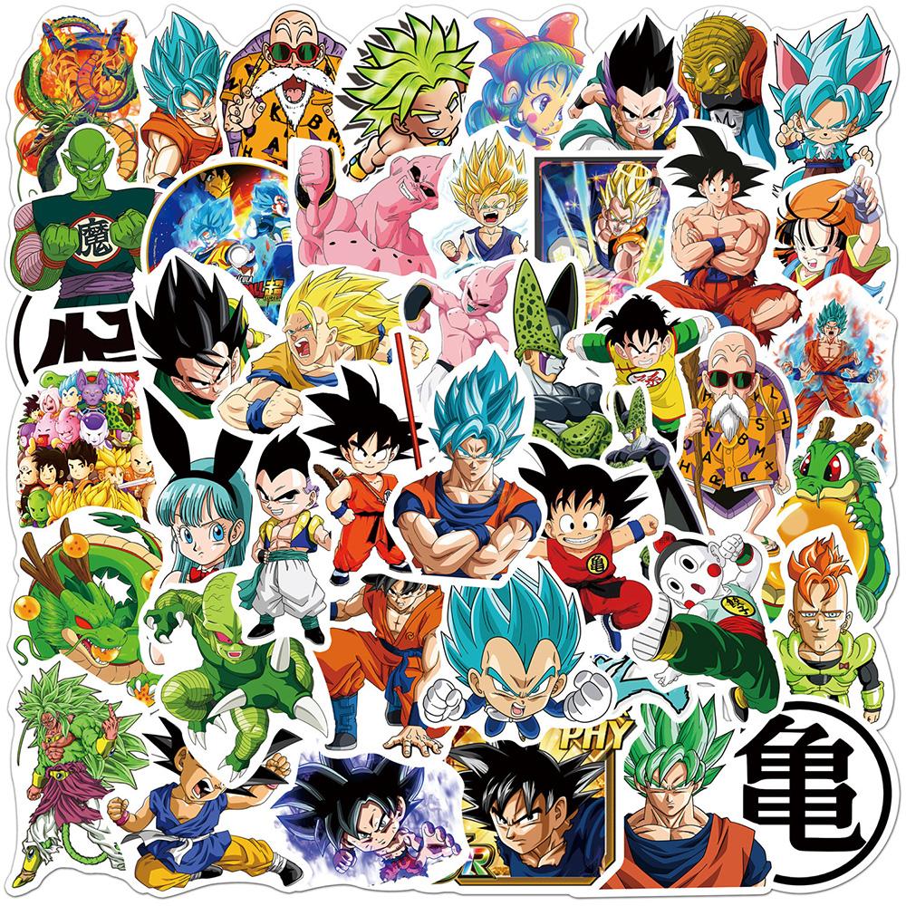 50 100Pcs Anime Dragon Ball Stickers For Kids Diy Graffiti Skateboard Laptop Water Bottle Motorcycle Cartoon Toy Decals Sticker