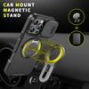 For iPhone 16 Pro Magnetic Phone Case Slide Lens Cover Ring Kickstand TPU+PC Phone Shell