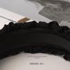 Korean Black Diamond Pleated Satin Headband: Non-Slip Wide-Brim Hair Accessory