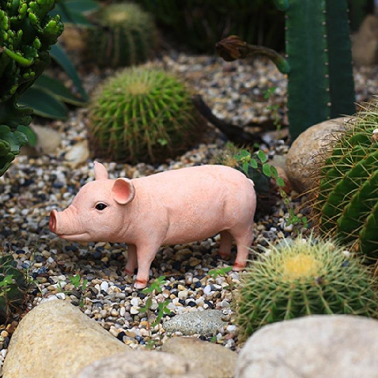 Resin Pig Statue Cute Animal Sculpture for Garden Yard Patio Outdoor Decoration Lawn Ornament Animal Statue Figurine