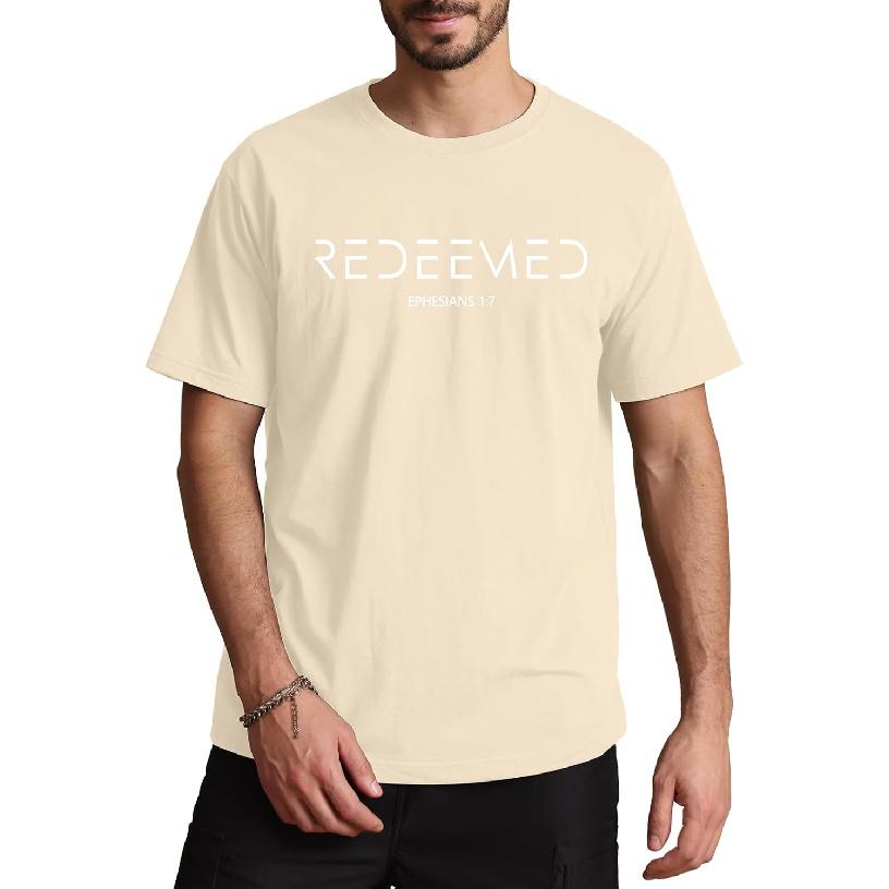 Aiyino Men's Redeemed Christian T-Shirt Graphic Tee 100% Cotton