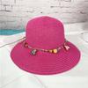 Scenic new bell wooden bead sun hat tourist beach basin hat face covering sun protection hat female straw hat fisherman hat