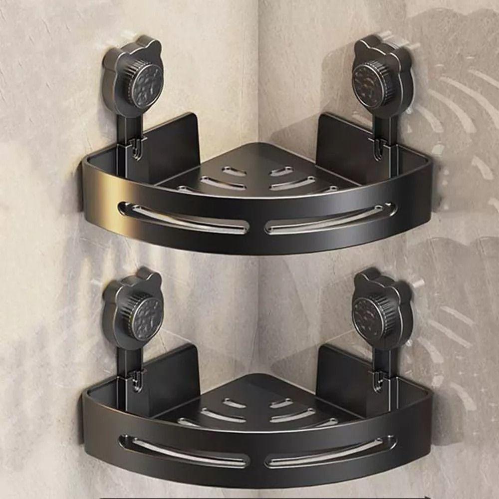 Punch-Free Corner Storage Shelf Plastic Shampoo Rack Multifunctional Triangle Storage Rack  Kitchen