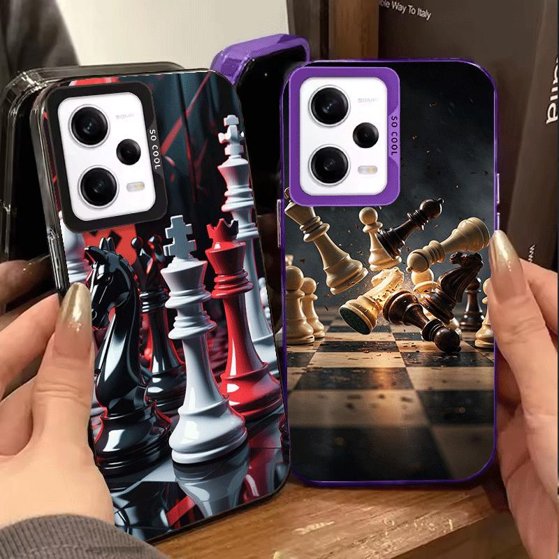 Tävlingsschackspel Stötsäkert Fodral för Telefon för Xiaomi Redmi Note 15 14 13 12 Pro Plus 11 11S 11T 5G Skydd Anti-fall Fundas
