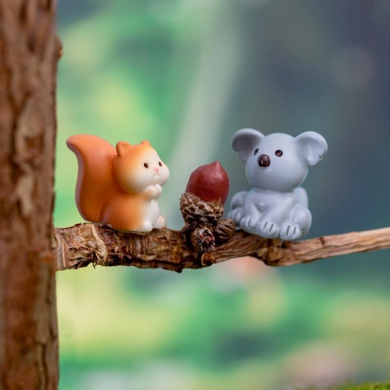 1Pcs Cute Animals Micro Figurine Rabbit Sheep Duck Pig Cat Horse Frog Turtle Snake Koala Mini Ornament Garden Landscape Decor