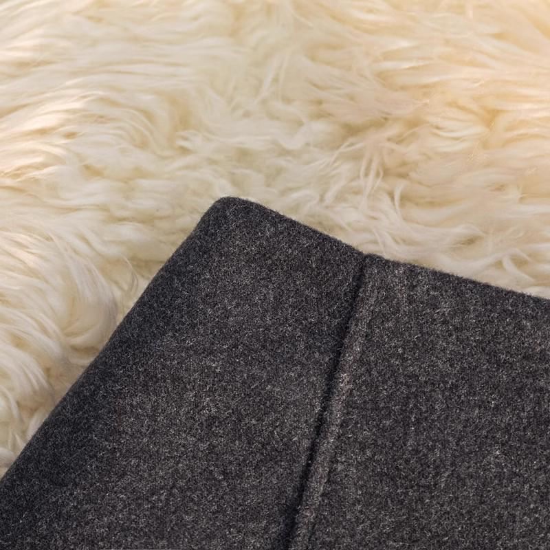 High Waist Gray Woolen A-line Shorts for Women - Autumn/Winter Slimming Bootcut Style