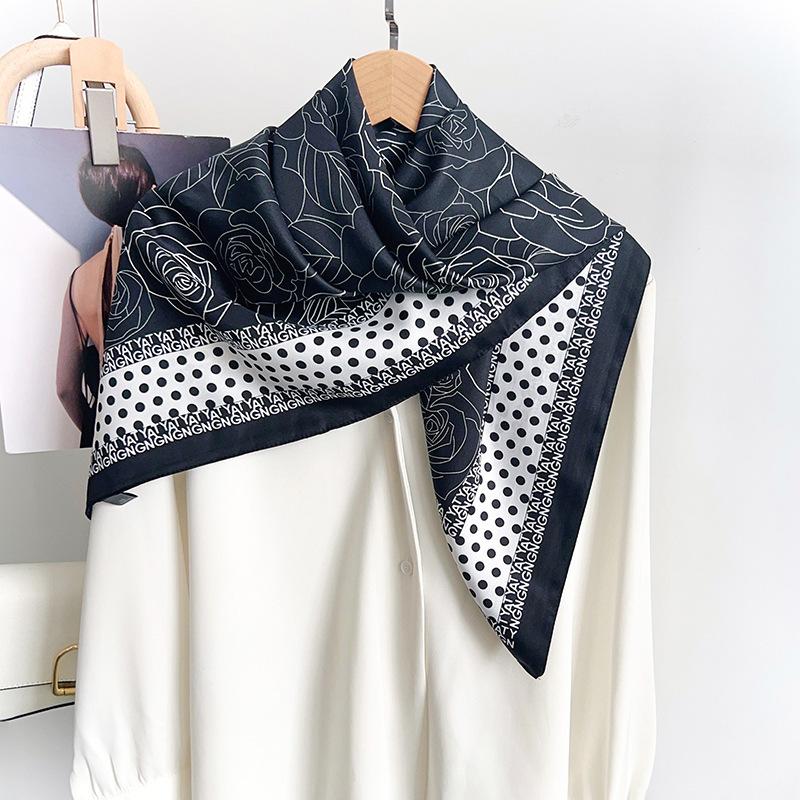 Korean Style Thin Camellia Printed Scarf Summer Fashion Women S Neck Scarf