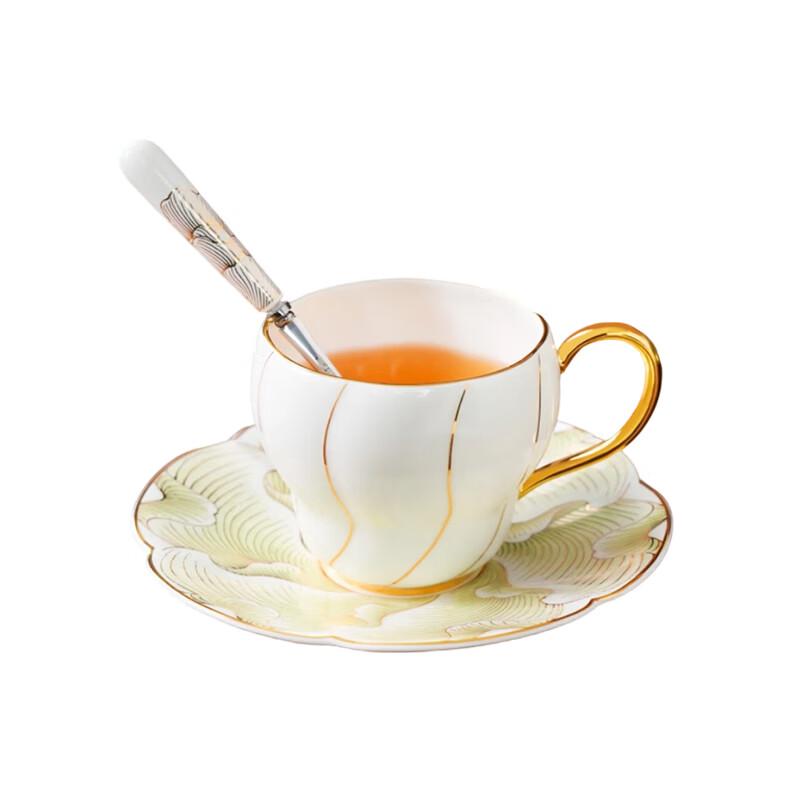 Auratic Magnolie 3-teiliges Keramik-Kaffeetassen- & Untertassenset
