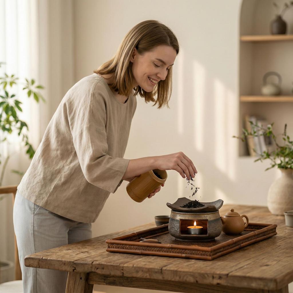 Conjunto Aquecedor de Fogão de Chá Cerâmico, Queimador de Aromaterapia, Aquecedor de Cera para Velas Cerâmico Feito à Mão com Suporte para Velas de Chá, Para Casa e Hotel