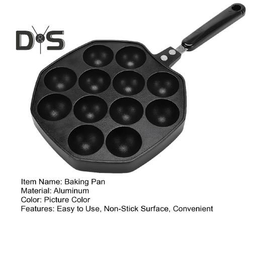 Takoyaki Grill Pan Plate 12 Holes Non-Stick Cooking Grill Baking Pan Octopus Ball Baking Tray for Squid Balls Pancakes