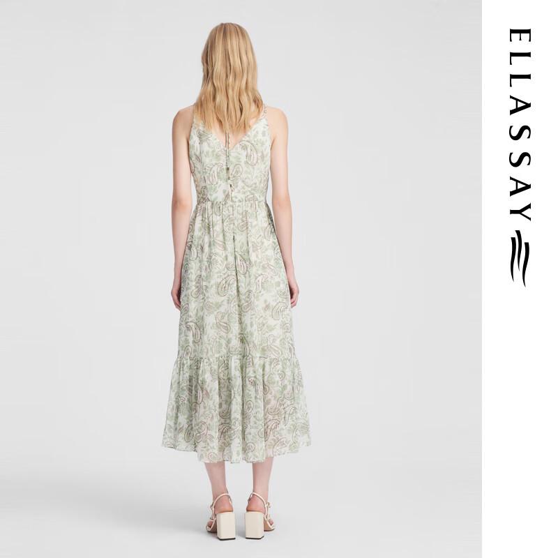 ELLASSAY Women's Printed Tiered Chiffon Camisole Dress