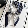 High-value Blue and White Cashew Nuts 71 Imitation Silk Small Silk Scarf, High-end Sense, Matching Shirt, Free Boyfriend Neck Protection, Scarf,