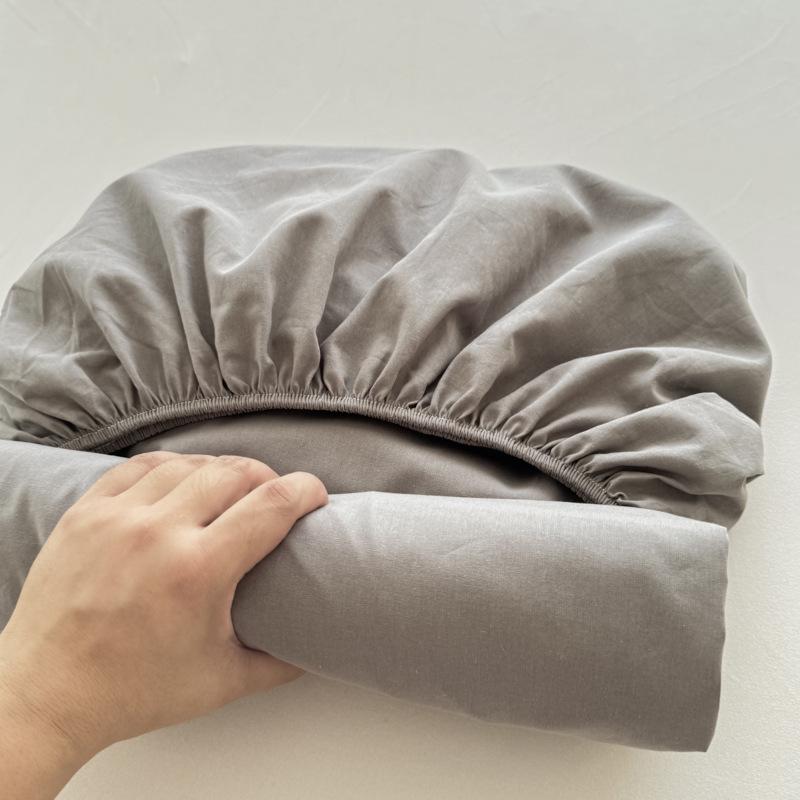 Pure Cotton Yarn-Dyed Washed Fitted Sheet: Non-Slip, Dustproof, Skin-Friendly Mattress Protector 3-Piece Set.