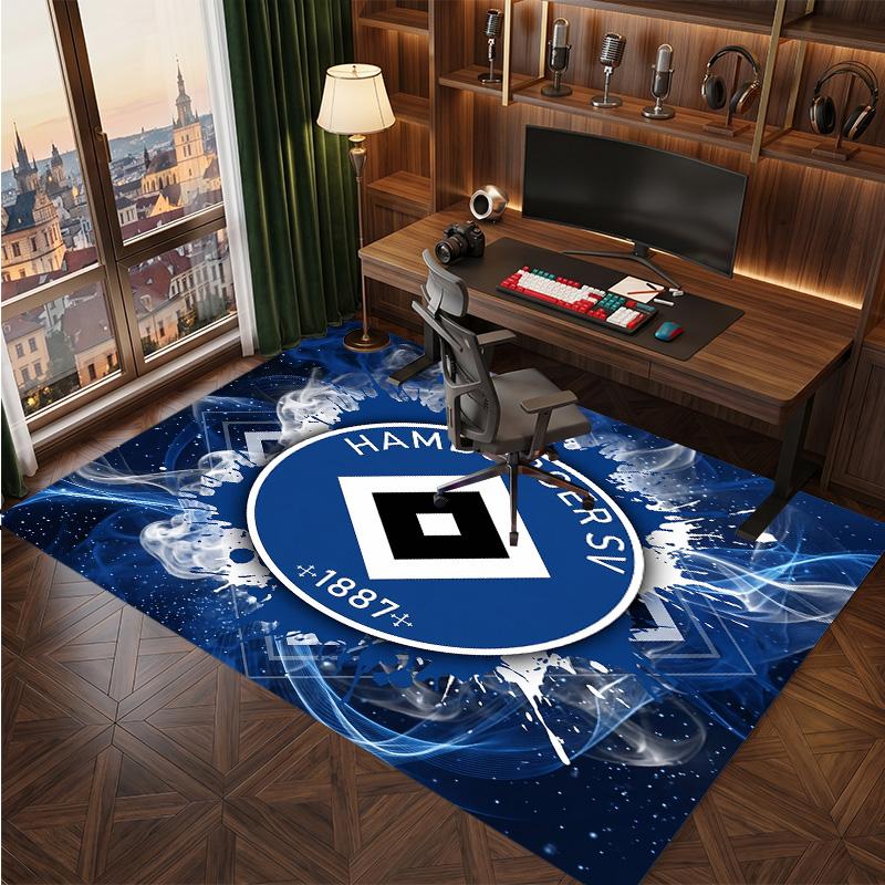 Tappeto in Velluto di Cristallo con Stampa Calcio Hamburger SV, Comodo Assorbente d'Acqua Antiscivolo Tappeto per Pavimenti Interni