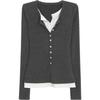 Elegant Women's Autumn 2026 Grey Knit Two-Piece Sweater - Trendy New Style