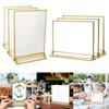 Gold Borders Acrylic Sign Holder Picture Frame Display Stand Clear Paper Holder Table Menu Stands For Wedding Restaurants