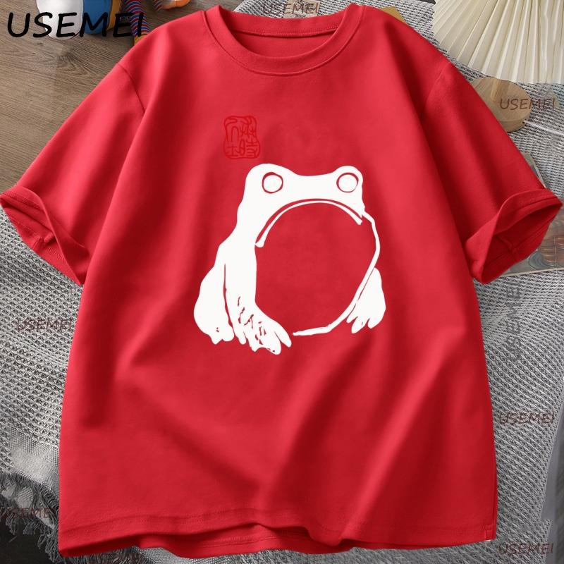 

Japanese Frog Matsumoto Hoji Toad T Shirt Frog Lover T-Shirt Men s Short Sleeves Y2k Clothes Man Clothing Casual Tee M червоний