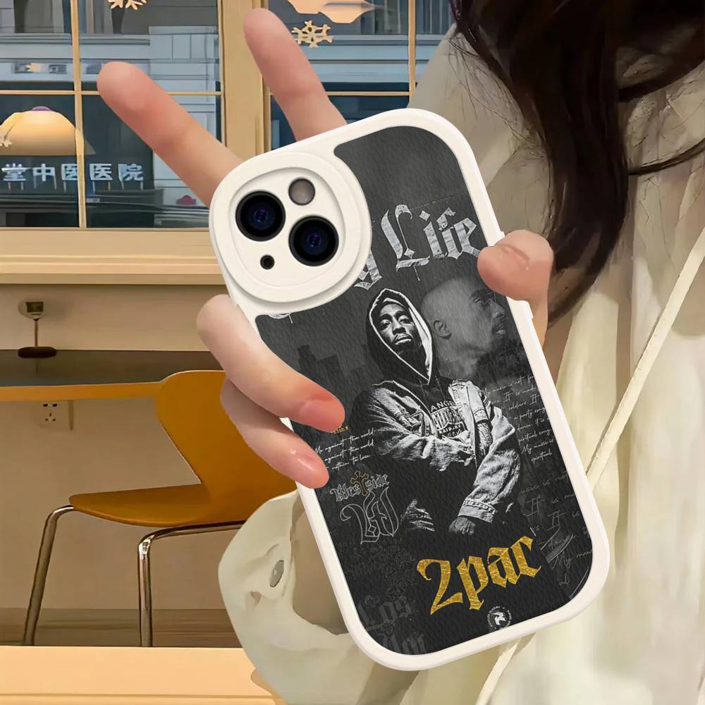 2Pac Hip Hop Singer Phone Case For IPhone 16 15 14 13 12 11 Pro Max Plus Leather Cover
