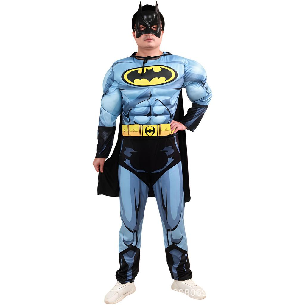 Kids' Black Batman Muscle Costume for Halloween Cosplay