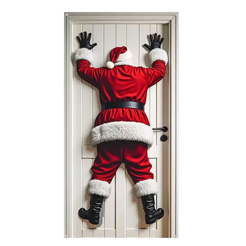 Xmas Hanging Banner 71x35 Inch Decorative Polyester Holiday Door Cover for Indoor and Outdoor Xmas Decorations