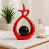 Ceramic Spiral Design Statue Home Decoration (Pack of 1, RED & Black)