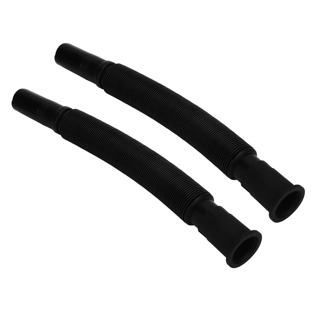 2 Stück Beckenablaufrohr Waschbecken Spülbecken Ablaufschlauch Flexibles PVC Wasserrohr für Küche Badezimmer Schwarz